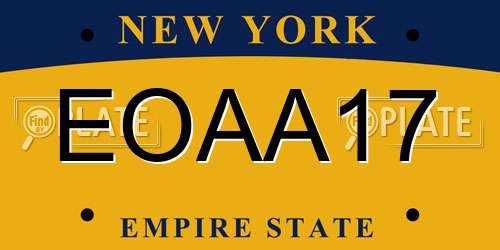 EOAA17 New York License Plate