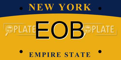 EOB New York License Plate