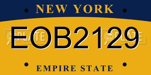EOB2129 New York License Plate