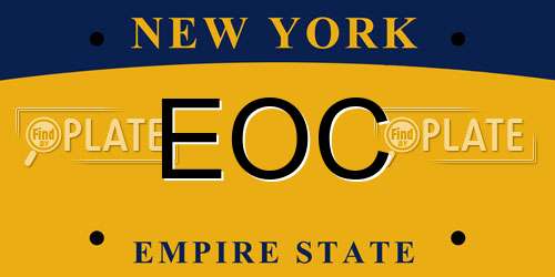 EOC New York License Plate