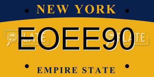 EOEE90 New York License Plate