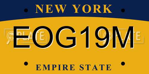 EOG19M New York License Plate