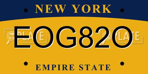 EOG82O New York License Plate