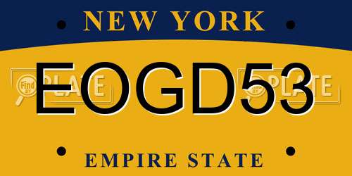 EOGD53 New York License Plate