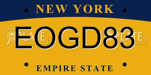 EOGD83 New York License Plate