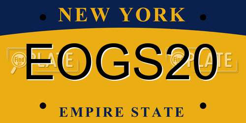 EOGS20 New York License Plate