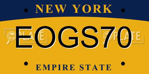 EOGS70 New York License Plate