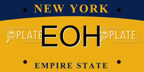 EOH New York License Plate