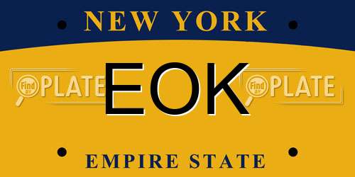 EOK New York License Plate