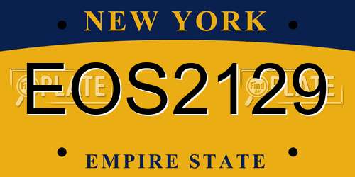 EOS2129 New York License Plate