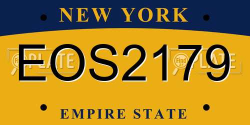 EOS2179 New York License Plate