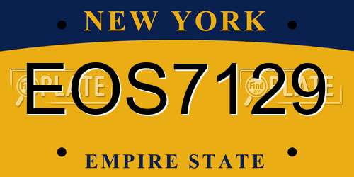 EOS7129 New York License Plate