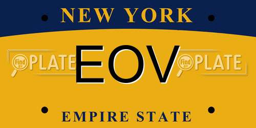 EOV New York License Plate
