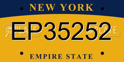 EP35252 New York License Plate
