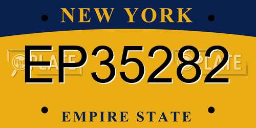 EP35282 New York License Plate