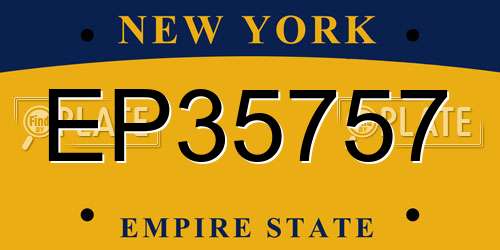 EP35757 New York License Plate