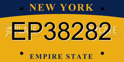 EP38282 New York License Plate