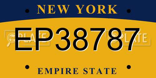 EP38787 New York License Plate