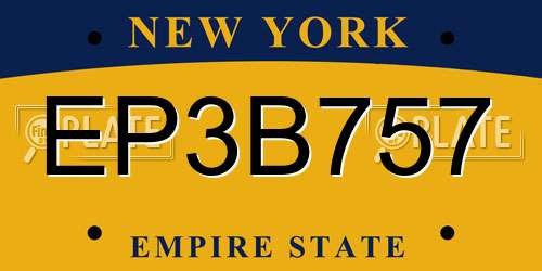 EP3B757 New York License Plate