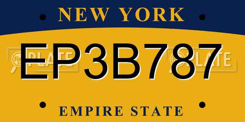EP3B787 New York License Plate