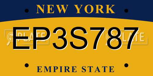 EP3S787 New York License Plate