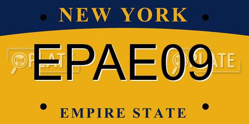 EPAE09 New York License Plate