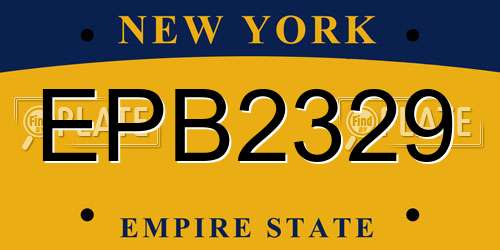 EPB2329 New York License Plate