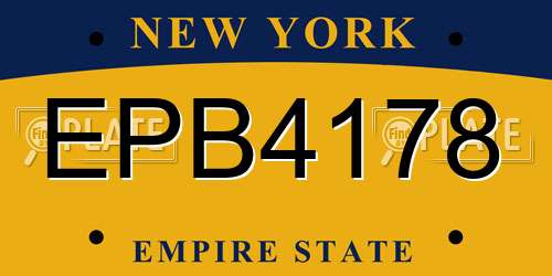 EPB4178 New York License Plate