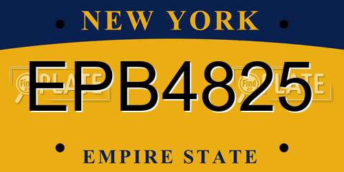 EPB4825 New York License Plate