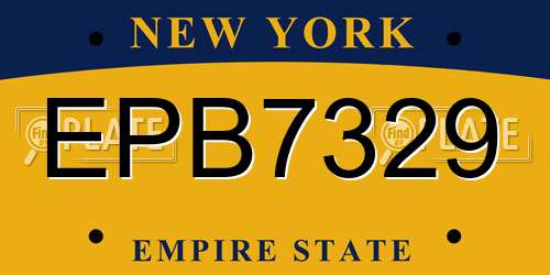 EPB7329 New York License Plate