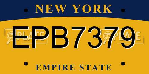 EPB7379 New York License Plate