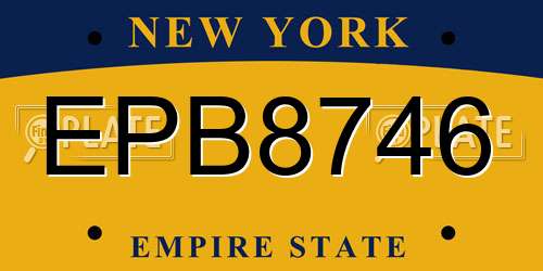 EPB8746 New York License Plate