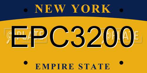EPC3200 New York License Plate