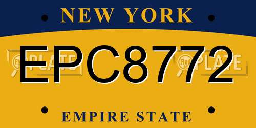 EPC8772 New York License Plate