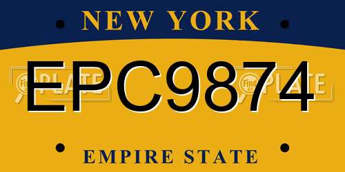 EPC9874 New York License Plate