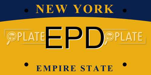 EPD New York License Plate