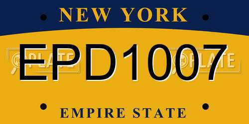 EPD1007 New York License Plate