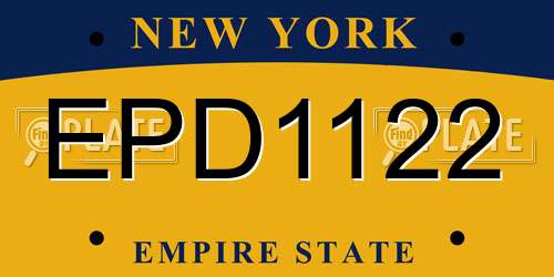 EPD1122 New York License Plate