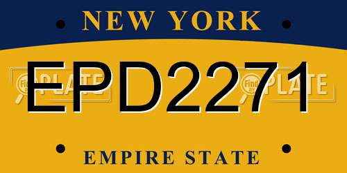 EPD2271 New York License Plate