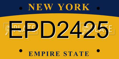 EPD2425 New York License Plate