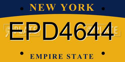 EPD4644 New York License Plate