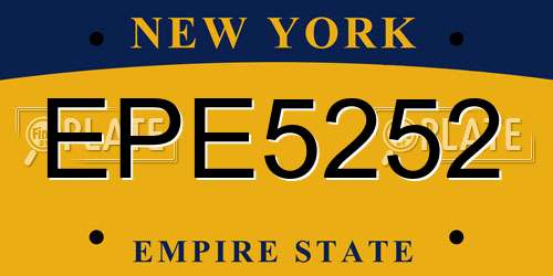 EPE5252 New York License Plate