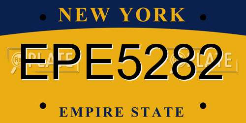 EPE5282 New York License Plate