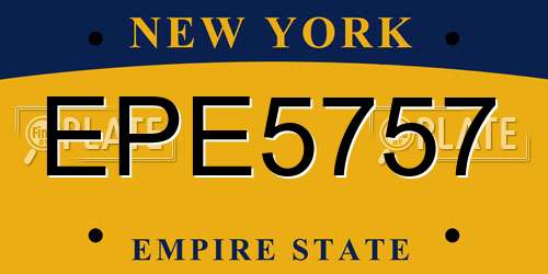EPE5757 New York License Plate