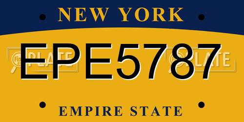 EPE5787 New York License Plate
