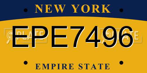 EPE7496 New York License Plate