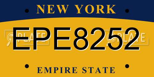 EPE8252 New York License Plate