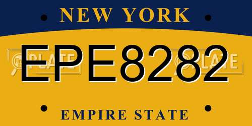EPE8282 New York License Plate