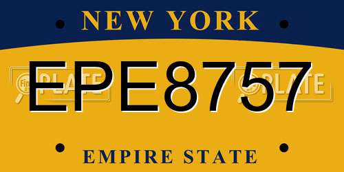 EPE8757 New York License Plate