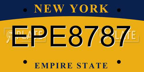 EPE8787 New York License Plate
